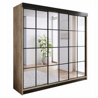 POSUVNÁ ŠATNÍ SKŘÍŇ ARI 3 se zrcadlem 250 - Dub Sonoma - Sonoma dub, kompozitní dřevo (250/200/62cm) - Kier Furniture