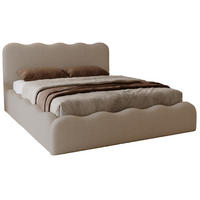 POLSTERBETT 180x200 Wave, Bettkasten, Boucle, Braun - Braun, Holz/Textil (180/200cm) - Emporius