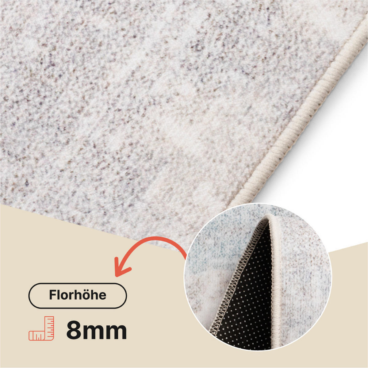 TEPPICH ASH Hellgrau 80/150 cm - Hellgrau, Textil (80/150cm) - Tapiso