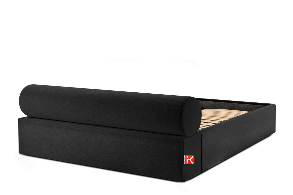 POLSTERBETT LUNEO - Schwarz, Holz/Holzwerkstoff (182/204cm) - KONSIMO®