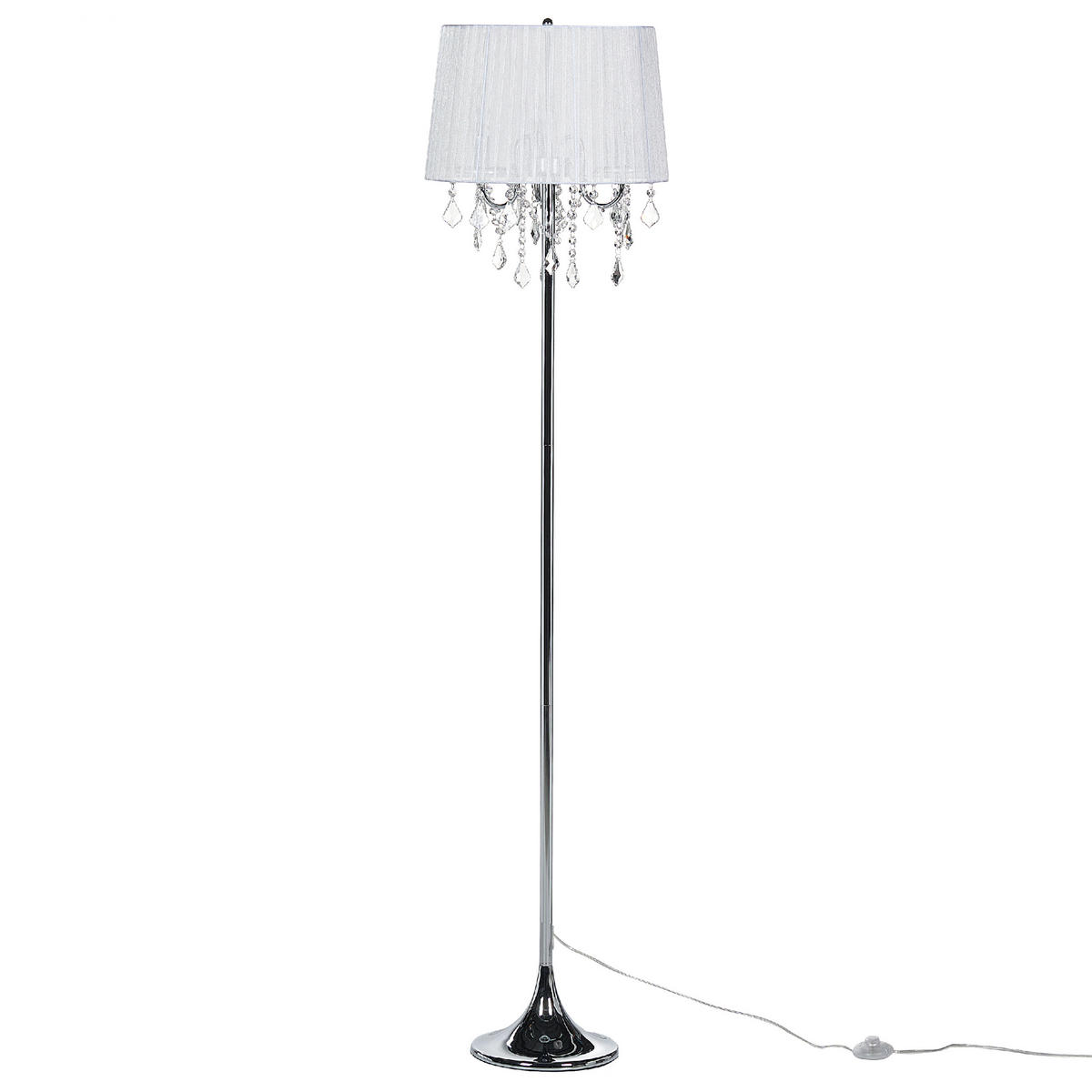 STEHLAMPE Evans 40/40/165 cm - Silberfarben, Metall (40/40/165cm) - Beliani