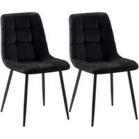 STUHL 2 Samt Schwarz - Schwarz, Textil/Metall (45/84/55cm) - CLP