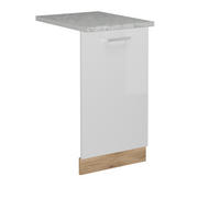 FRONTBLENDE R-Line Weiß Hochglanz 45 cm , AP Marmor - Honigeiche/Weiß Hochglanz, Holzwerkstoff (45/81.8/1.6cm) - Vicco