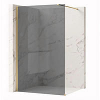 DUSCHWAND Rea Flexi Grey / Brush Gold 100 - Goldfarben, Glas (120/100/195cm) - REA