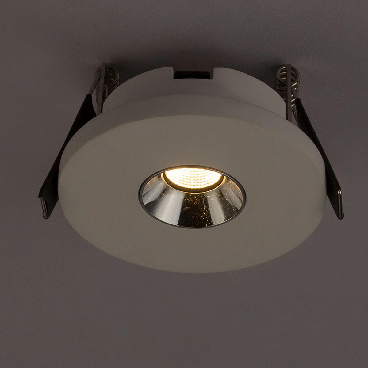 LED EINBAUSTRAHLER Christine Gips Weiß Chrom 2er Set - Weiß, Metall (9/6/9cm) - Globo Lighting