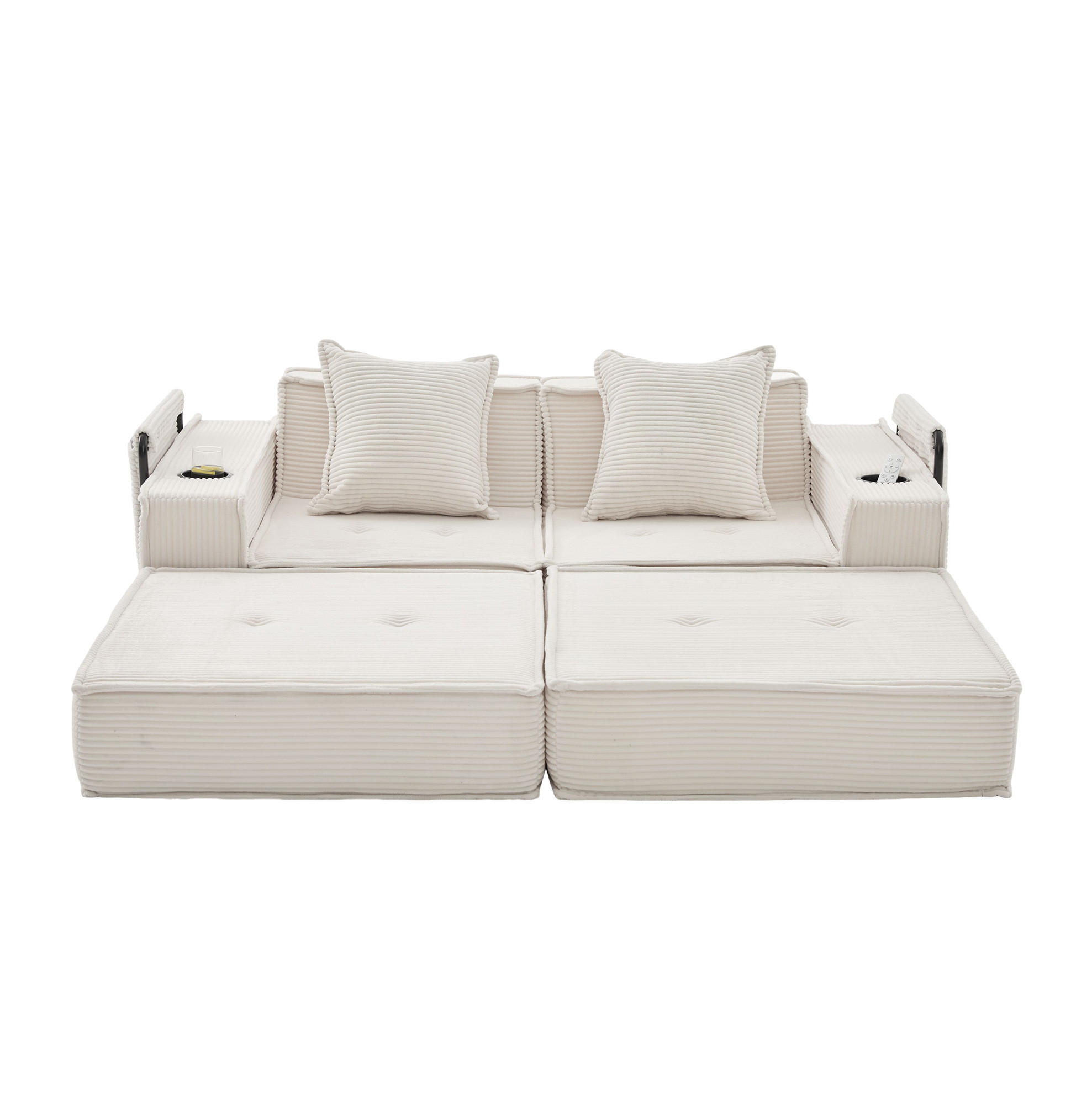 Okmyhome 2-Sitzer Beige 78x66x162 cm