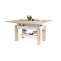 COUCHTISCH rechteckig Sonoma Eiche - Weiß ausziehbar höhenverstellbar - Weiß/Sonoma Eiche, Holzwerkstoff (65/130/60cm) - designimpex