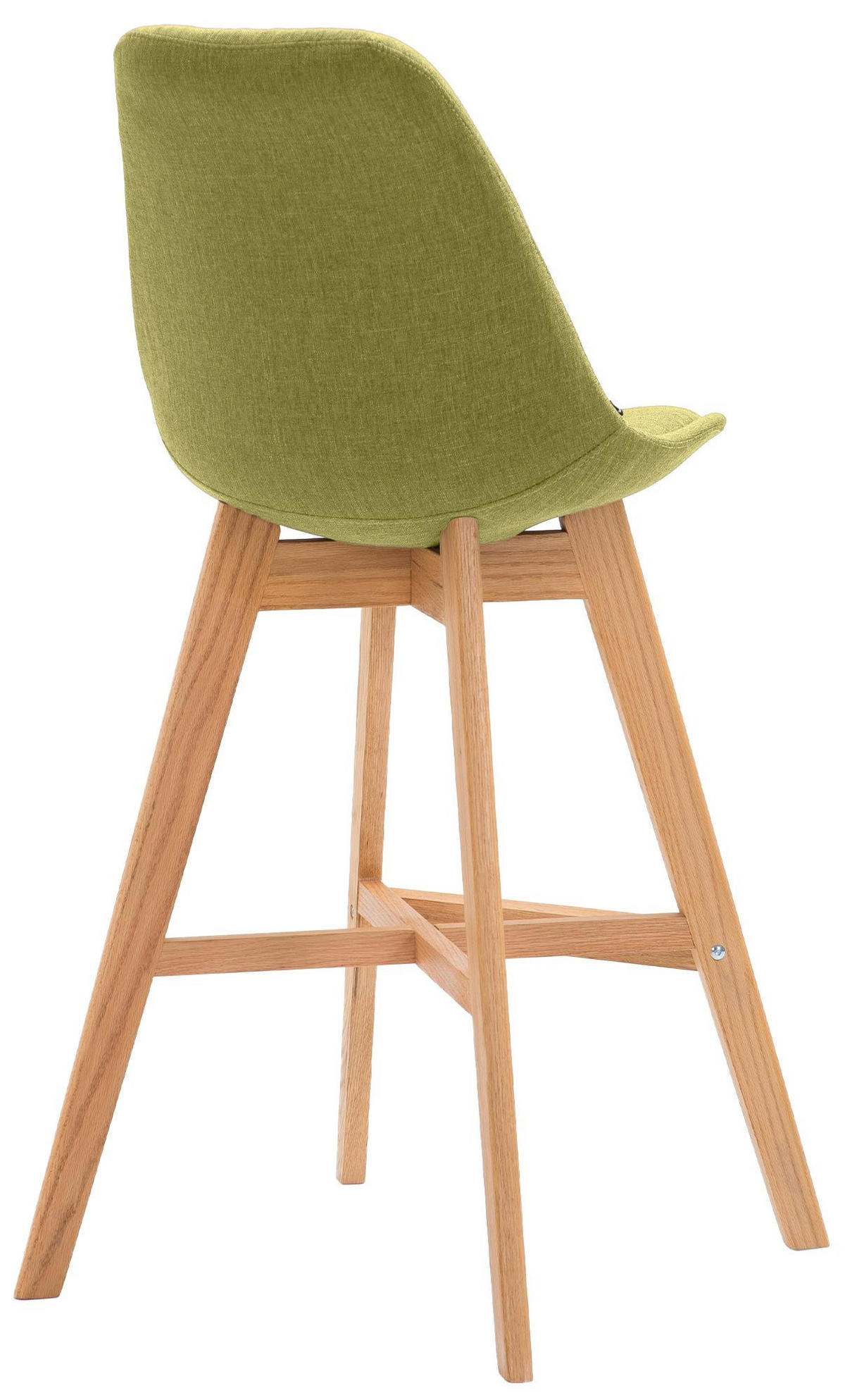 BARHOCKER Stoff grün - Eukalyptusholzfarben/Grün, Holz/Textil (48/112/56cm) - CLP