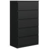 KOMMODE 70 Schwarz 70x39x124, 5 cm - Schwarz, Holzwerkstoff (70/124.5/39cm) - Mobelsta
