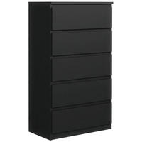 KOMMODE 70 Schwarz 70x39x124, 5 cm - Schwarz, Holzwerkstoff (70/124.5/39cm) - Mobelsta