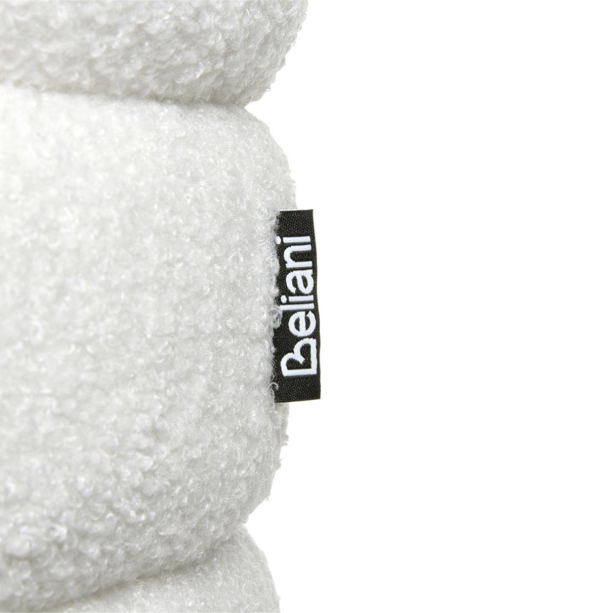 POUF Cremeweiß Chilly - Weiß/Braun, Textil (42/41/42cm) - Beliani