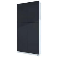 AKTENSCHRANK Elona M1, Büroschrank mit Soft-Close & Push-to-Open, Weiß/Schwarz matt (82 x 184 x 37 cm) - Schwarz, Holzwerkstoff (82/184/37cm) - InnoFurn