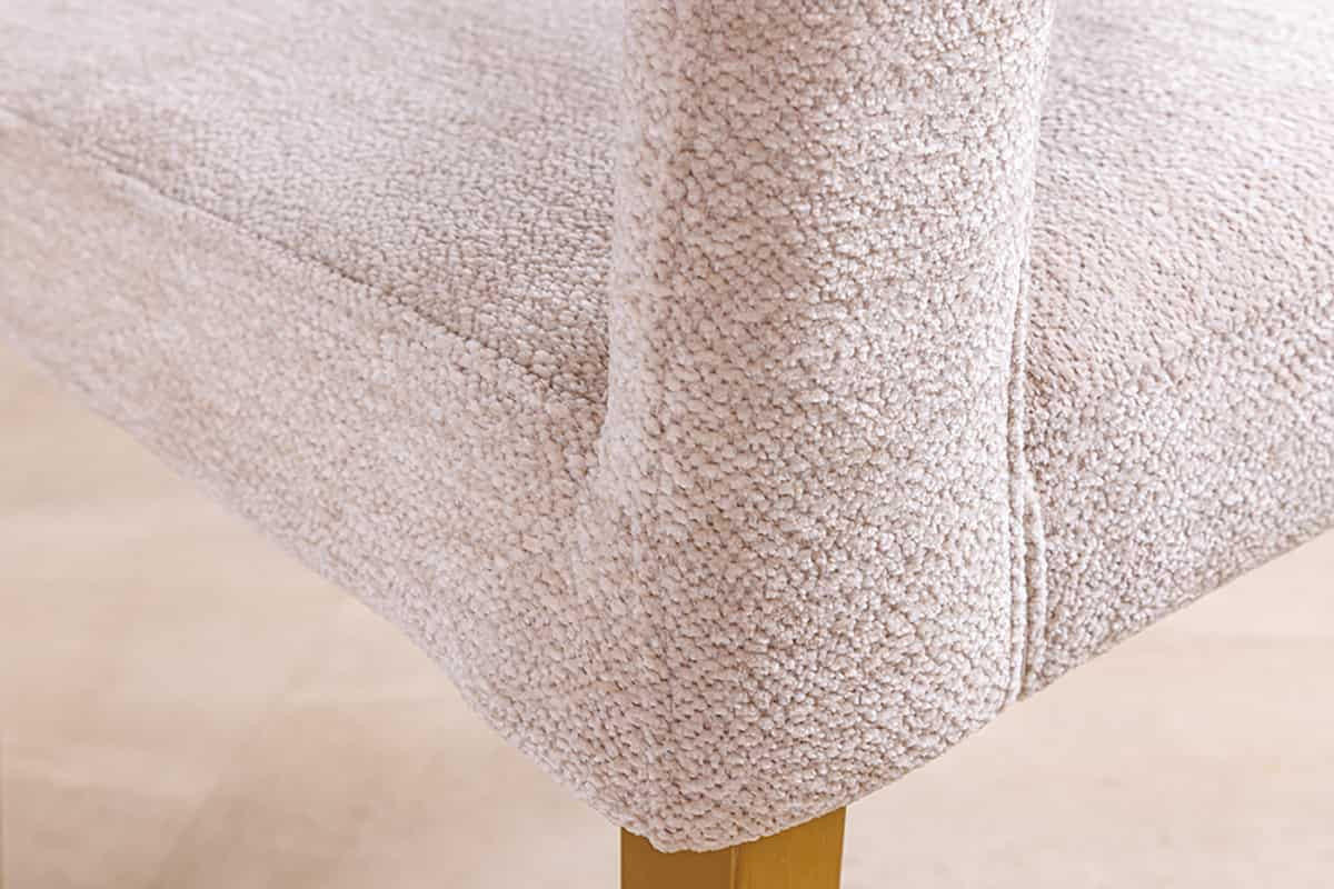 STUHL BOUTIQUE Strukturstoff Beige 80 cm - Beige/Goldfarben, Textil/Metall (56/81/54cm) - riess-ambiente