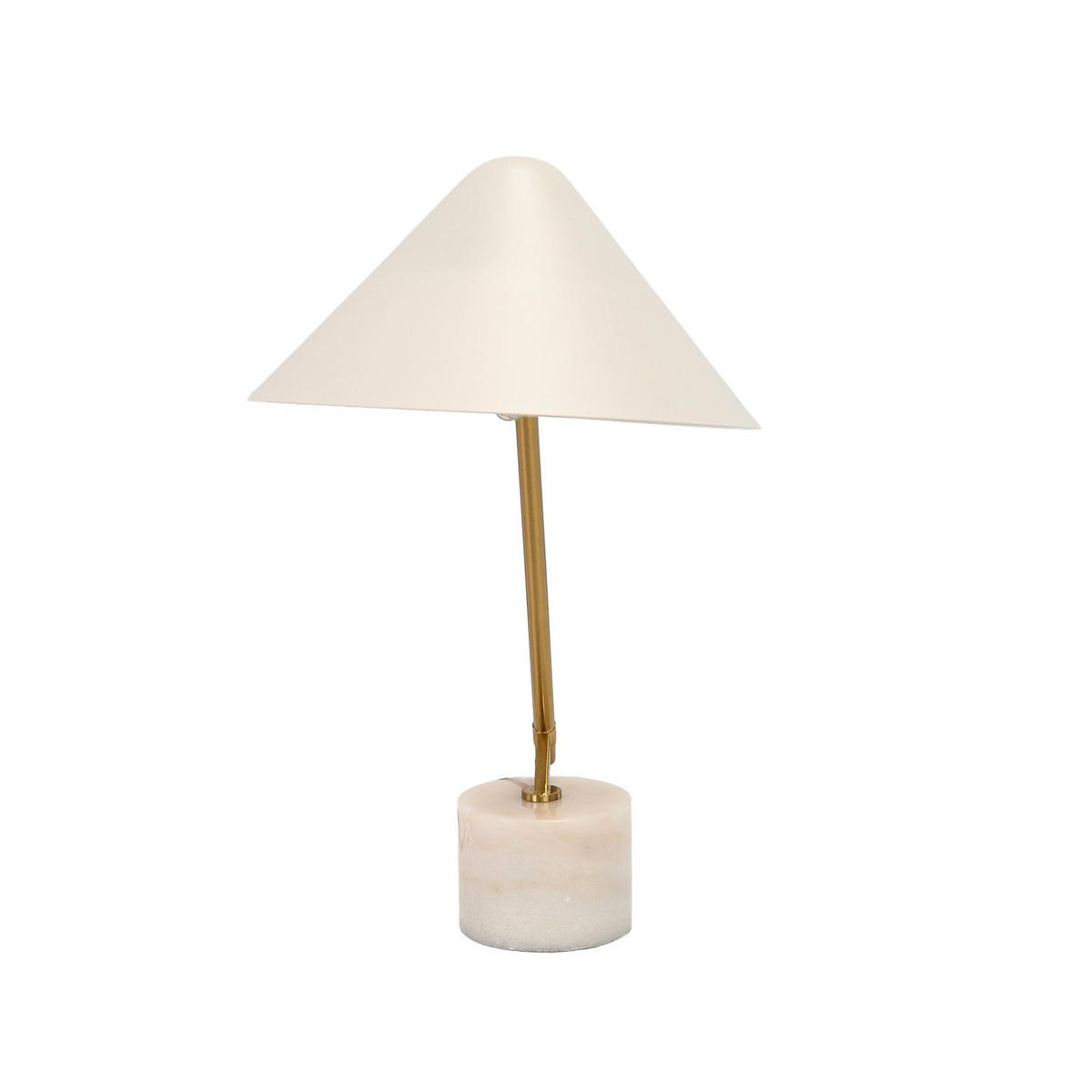 TISCHLEUCHTE aus weißem Stahl und poliertem goldfarbenem Stahl mit Sockel aus Keramikmarmor 55/32/60 cm - Weiß, Metall (32/55/60cm) - The Lumine