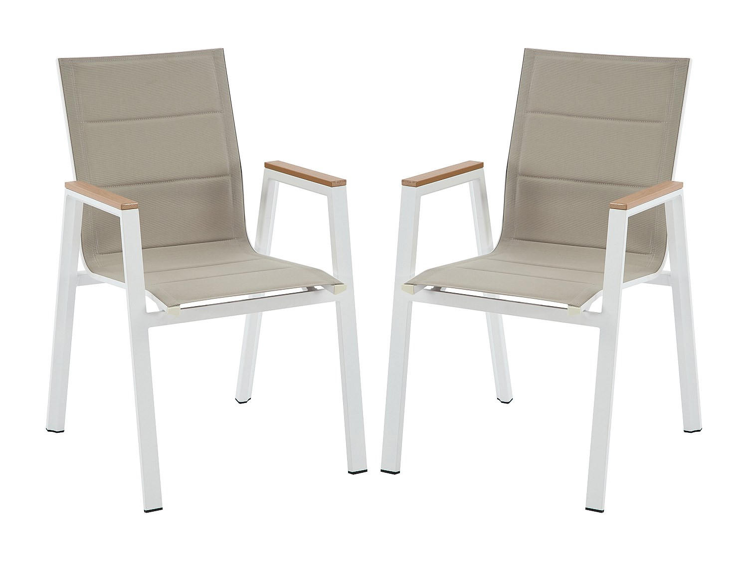 GARTENSTUHL - 55cm x 65cm - Aluminium - naturfarben hell, weiß - LIOUS - Naturfarben, Metall - Vente-Unique