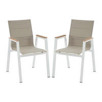 GARTENSTUHL - 55cm x 65cm - Aluminium - naturfarben hell, weiß - LIOUS - Naturfarben, Metall - Vente-Unique