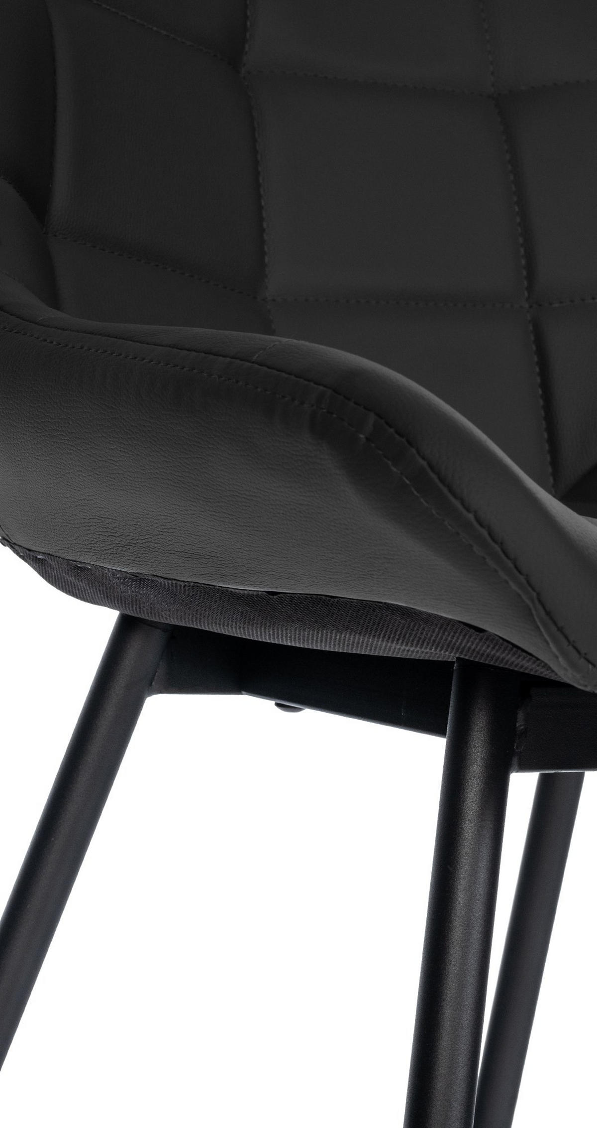 BARHOCKER Visen Kunstleder Schwarz - Schwarz, Leder (49/104/56cm) - DELUKE