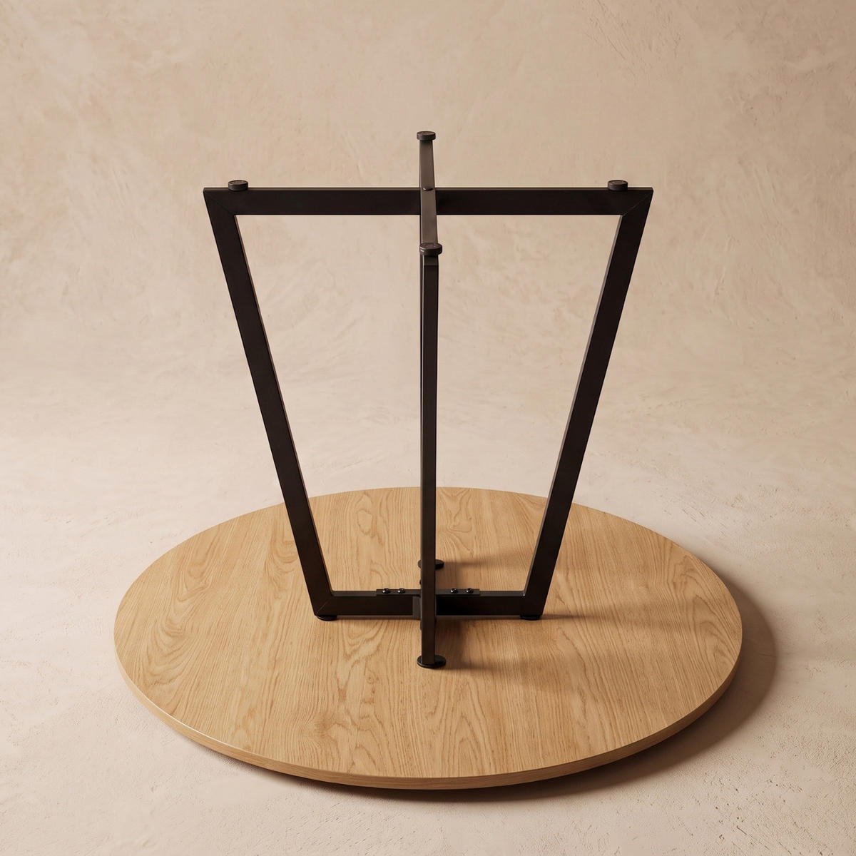 TISCH mit Kreuzfuß rund Braun 80/80/72 cm - Hellbraun, Metall (80/80/72cm) - SCENA LIVING