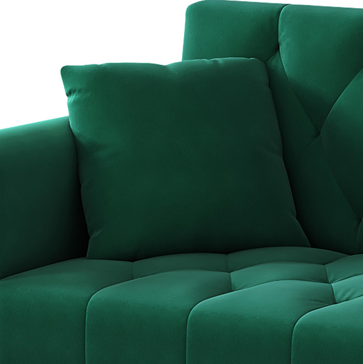 SCHLAFSOFA mit Liegefunktion 175 x 80 cm Samt Grün mit 2 Kissen - Grün, Holzwerkstoff (175/73.5/80cm) - Meubliv