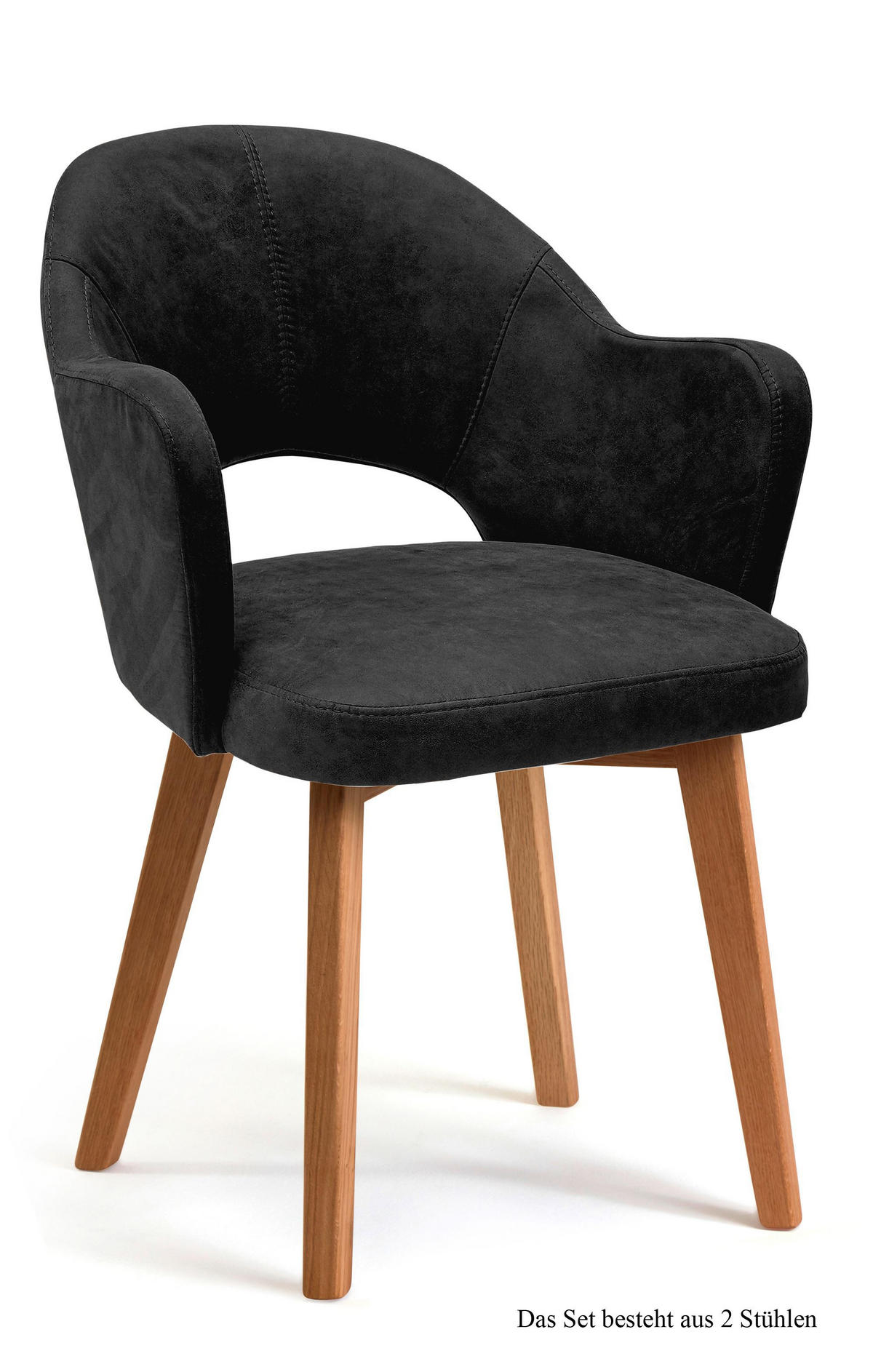 ARMLEHNSTUHL (2er-Set) Darsie 59x87x61 Eiche geölt/Anthrazit - Eichefarben/Anthrazit, Kunststoff (61/87/59cm) - 58aufmkessel