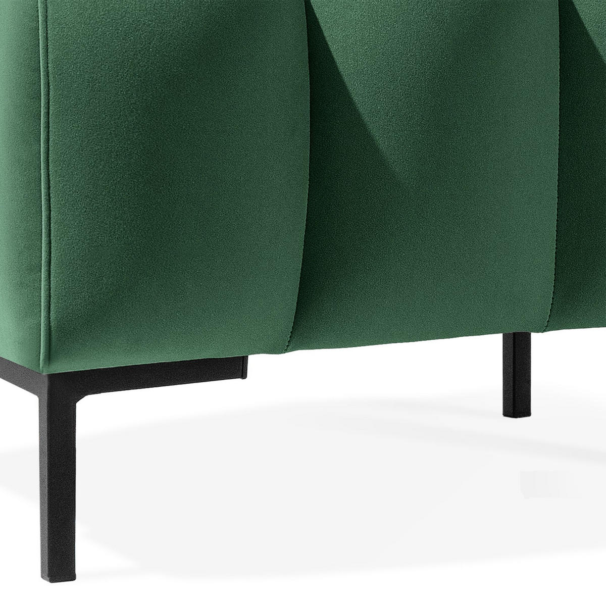 SITZHOCKER Polsterhocker PECCO, Veloursstoff - Dunkelgrün/Schwarz, Holz/Textil (60/50/50cm) - KONSIMO®