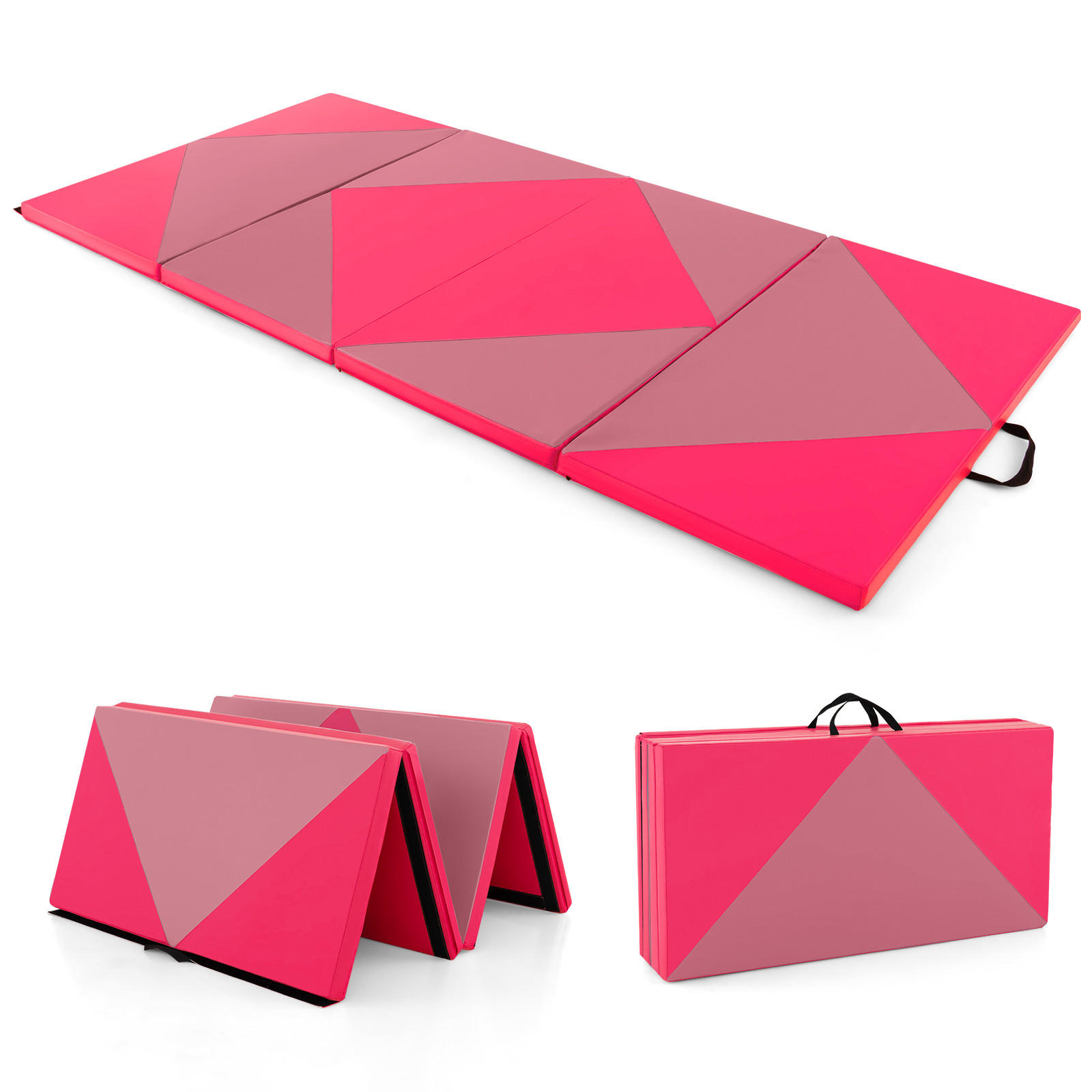 SPORTMATTE Rosa - Pink/Altrosa, Leder (120/240cm) - COSTWAY