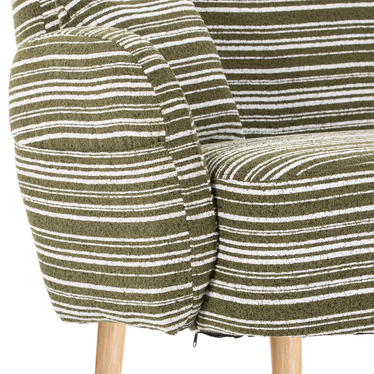 2-SITZER-SOFA aus Bouclé 121x81,5x87 cm mit Seitentaschen, olivgrün - Grün, Textil (81.5/87/121cm)