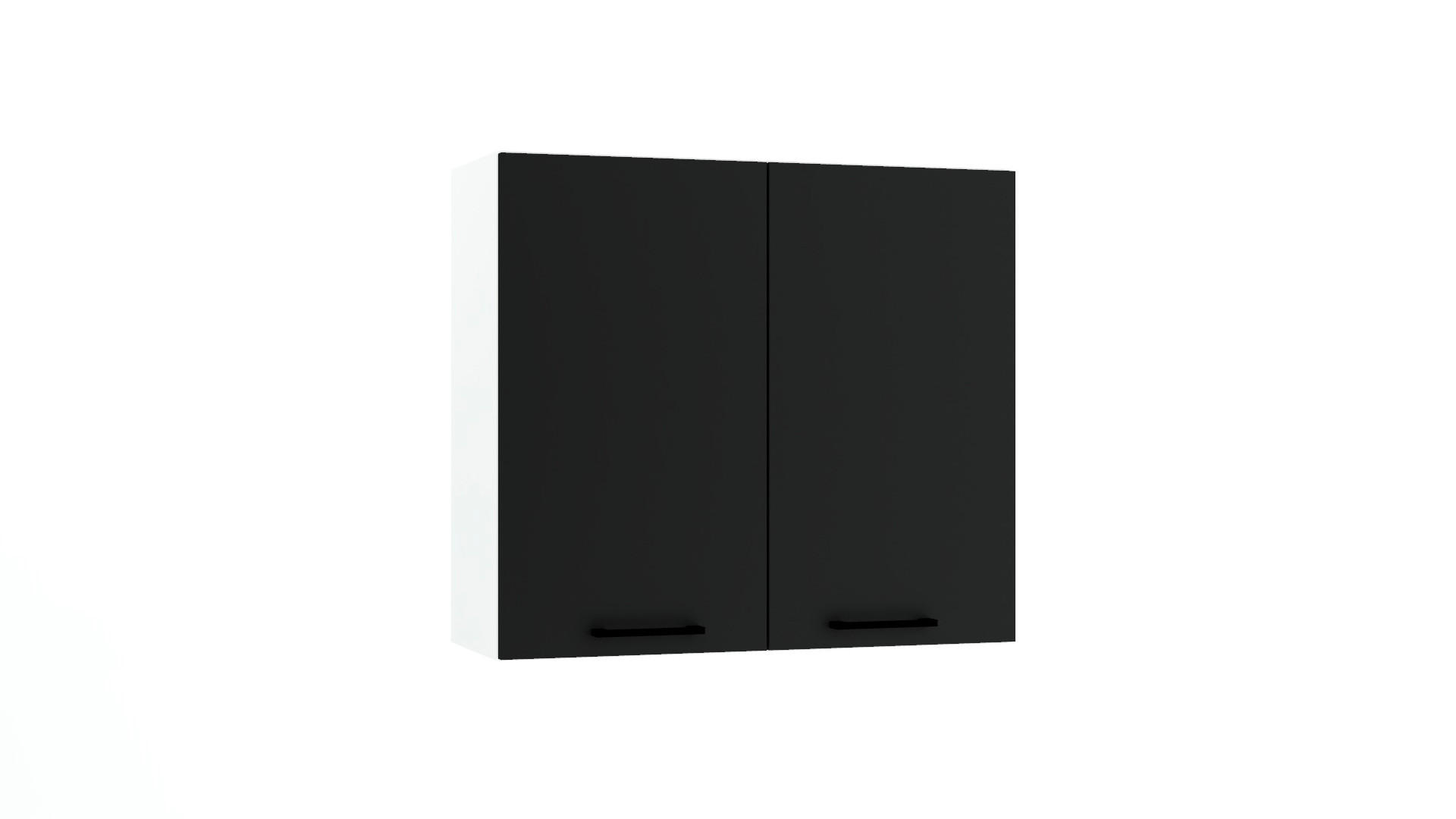 HÄNGESCHRANK W80 - Morvex - Stilvolle Wandlösung - Schwarz, Holz/Metall (80/72/30cm) - ROYAL24_MARKT