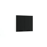 HÄNGESCHRANK W80 - Morvex - Stilvolle Wandlösung - Schwarz, Holz/Metall (80/72/30cm) - ROYAL24_MARKT