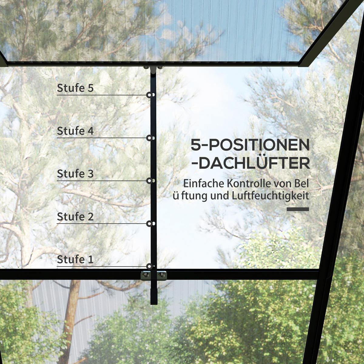 FOLIENGEWÄCHSHAUS, Schwarz, Aluminiumlegierung, Polycarbonat - Schwarz, Metall (192/204/192cm) - Outsunny