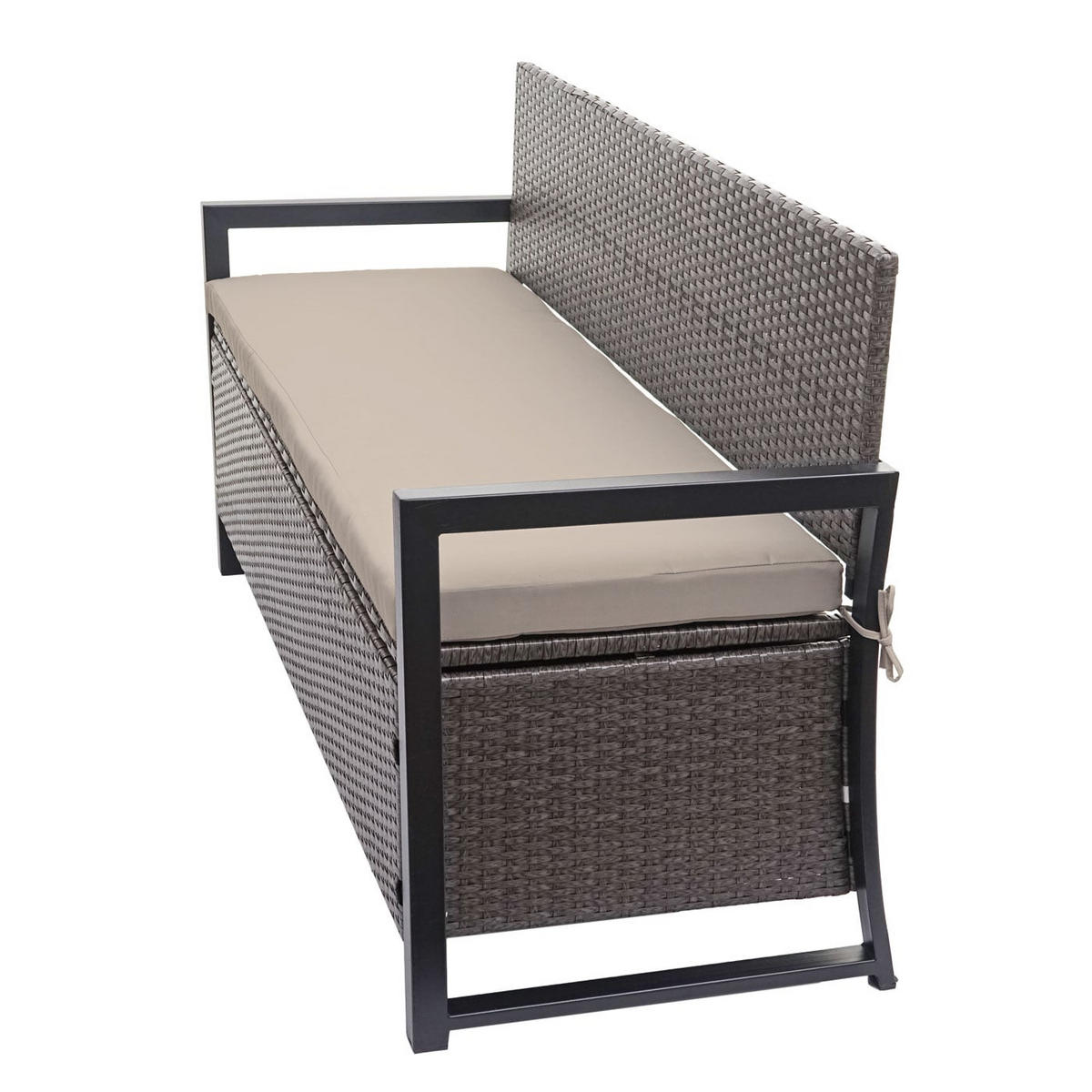 SITZBANK 3er 87x164x57cm Grau-meliert/Beige - Grau, Metall (164/87/57cm) - PROREGAL
