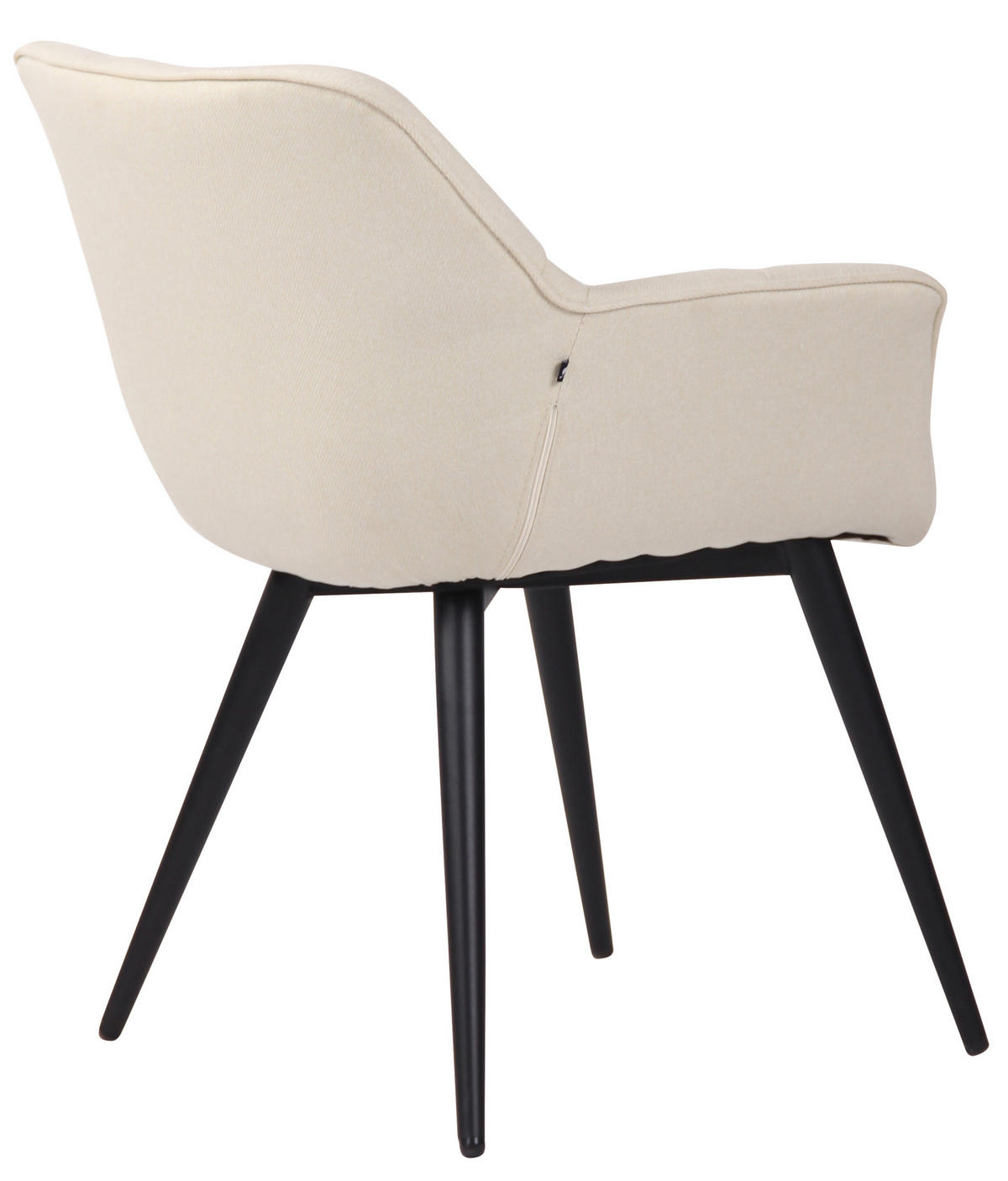 ESSZIMMERSTUHL Rosini Stoff, Gestell Metall matt Schwarz Creme - Schwarz/Naturfarben, Textil/Metall (64/84/60cm) - TPFLiving