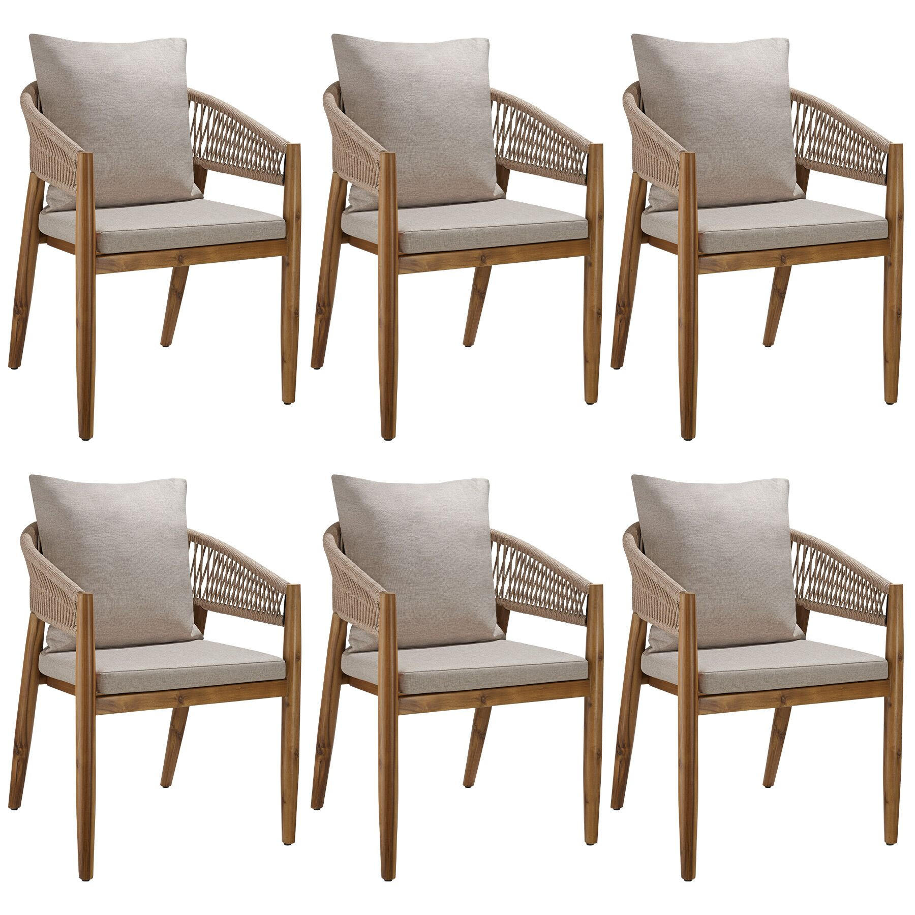 tectake Gartenstuhl Sand 59x76.5x58 cm