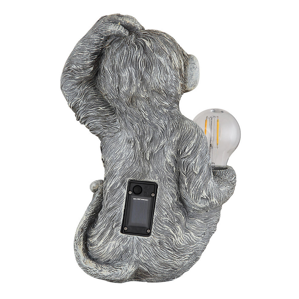 LED AUSSENLEUCHTE Solar Affe Grau - Grau, Kunststoff (20/15.5/27.5cm) - Globo Lighting