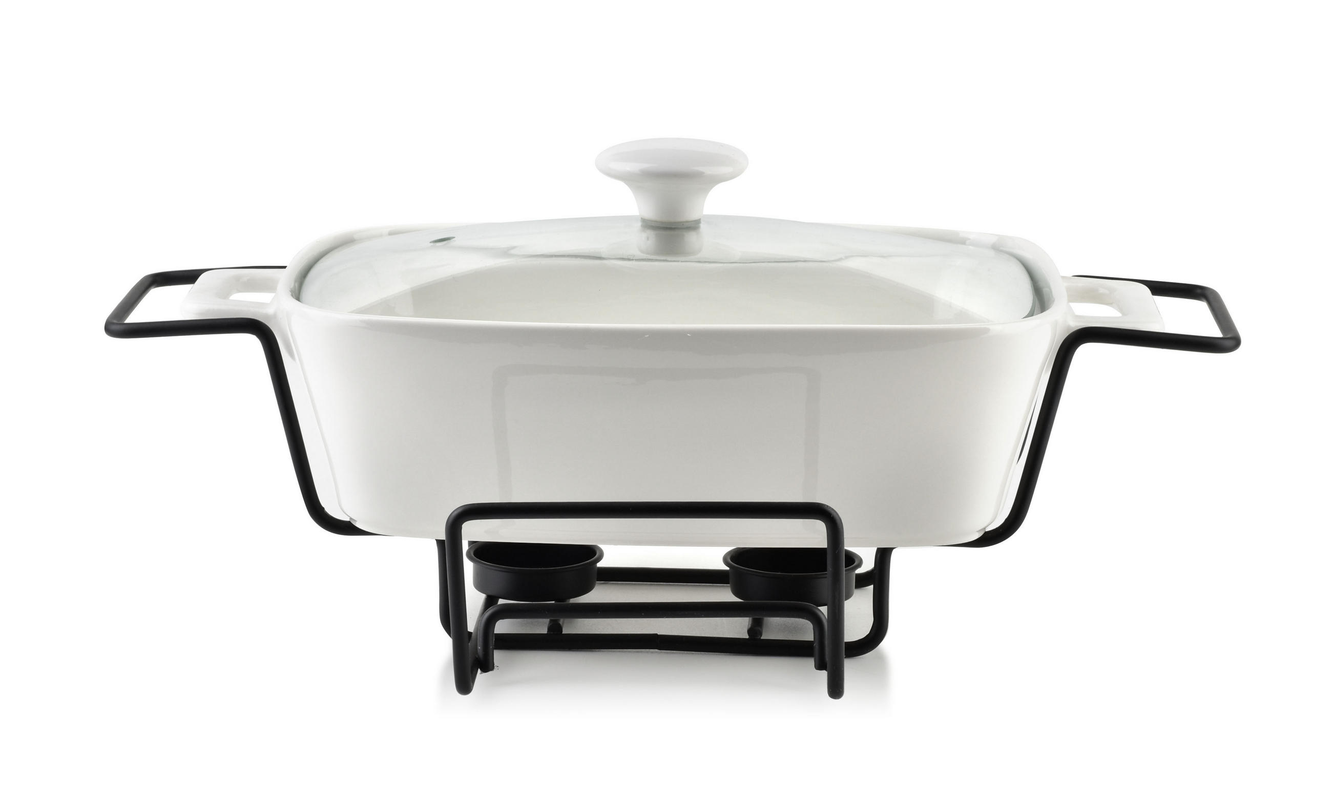 AUFLAUFFORM Modern Kitchen Weiß 36/25/15 cm Keramik - Weiß, Keramik (25/15/36cm) - Mondex