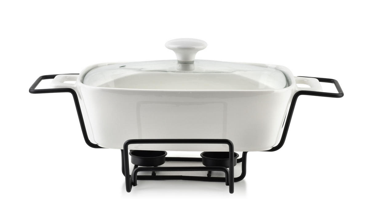 AUFLAUFFORM Modern Kitchen Weiß 36/25/15 cm Keramik - Weiß, Keramik (25/15/36cm) - Mondex