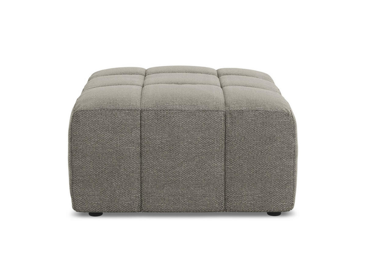 POUF Bouclé Stoff Grau - Schwarz/Grau, Holzwerkstoff/Kunststoff (75/41/90cm) - Makamii