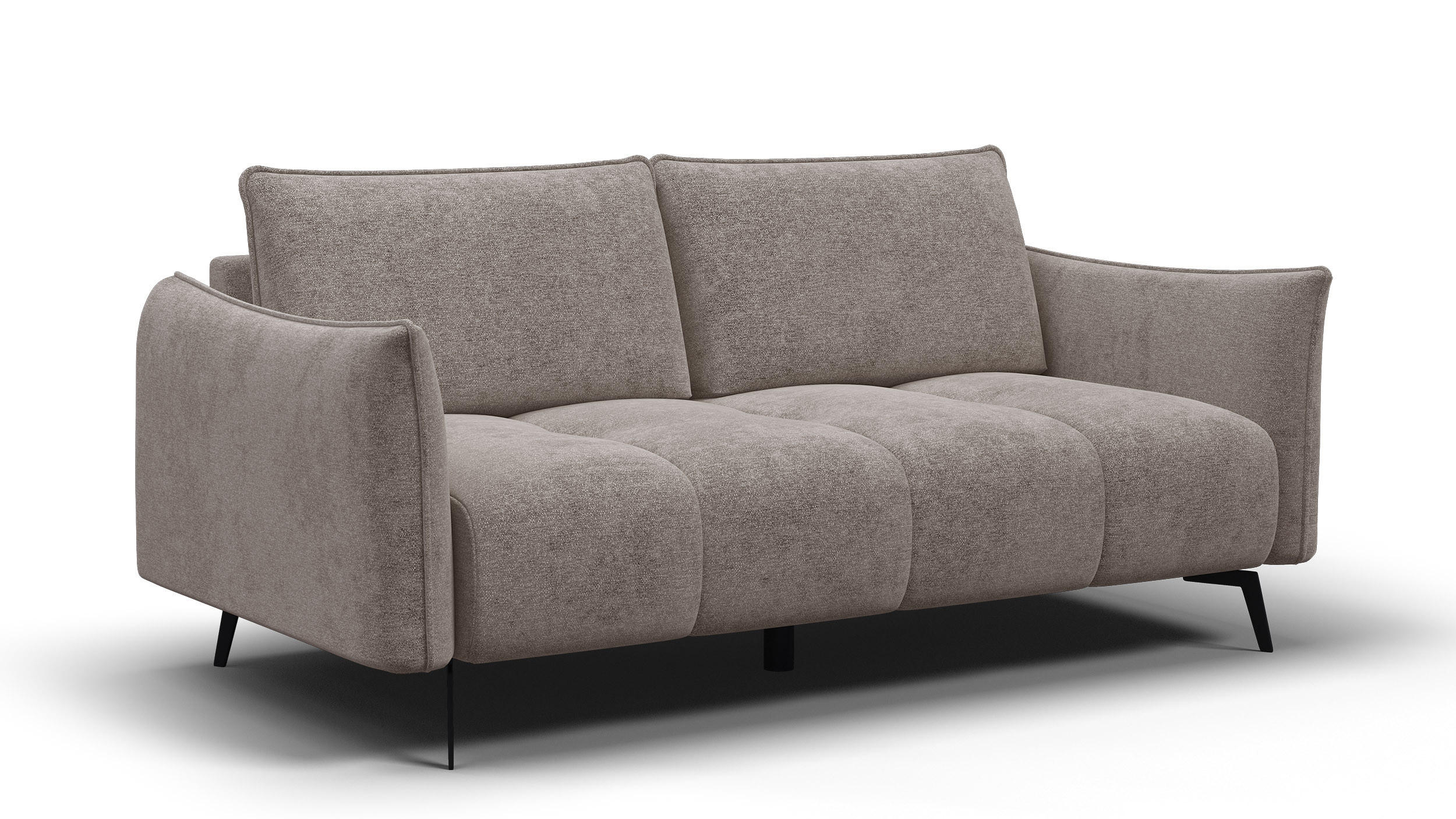 SOFA AERA 2,5-Sitzer, dunkelbeige - Beige/Schwarz, Holz/Textil (187/89/96cm) - Courtois Laville
