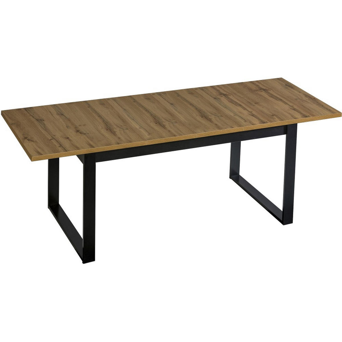 ESSTISCH Lamelo, Ausziehbarer Tisch 160-240×90 cm, Eiche Wotan+Schwarz - Eiche Wotan, Holzwerkstoff (90/160/77cm) - Beautysofa