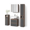 BADMÖBEL-SET Savuto Anthrazit 4 Teile - Anthrazit/Walnussfarben, Holzwerkstoff (60/62/30cm) - Livinity®