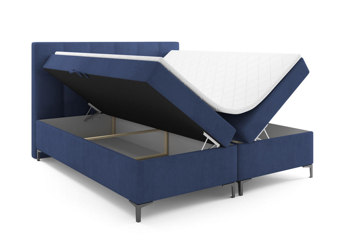 BOXBETT Denver 180x200 Dunkelblau - Dunkelblau, Textil/Metall (180/200cm) - VLR BEDS