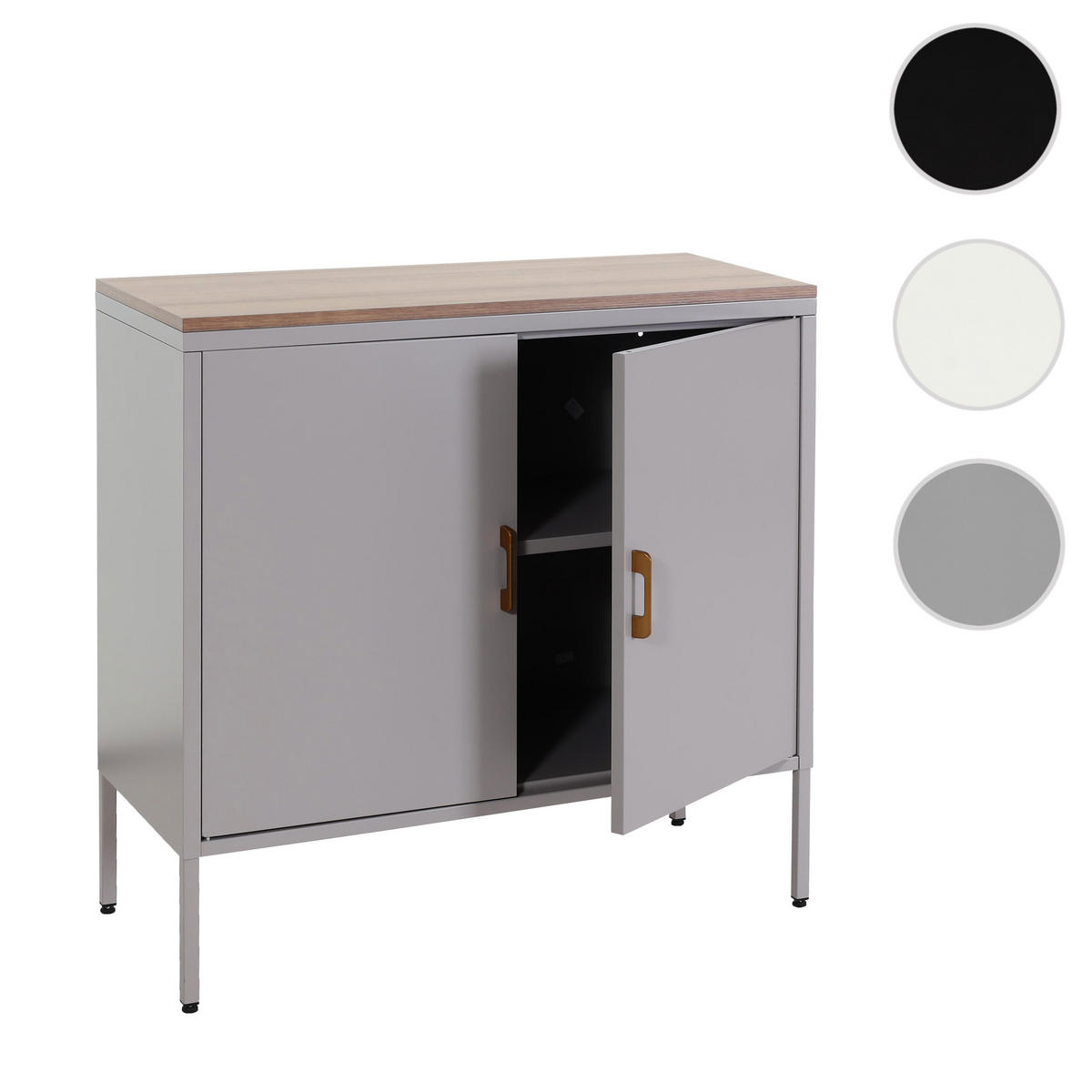 KOMMODE -2 Grau - Grau, Metall (90/90/40cm) - MCW