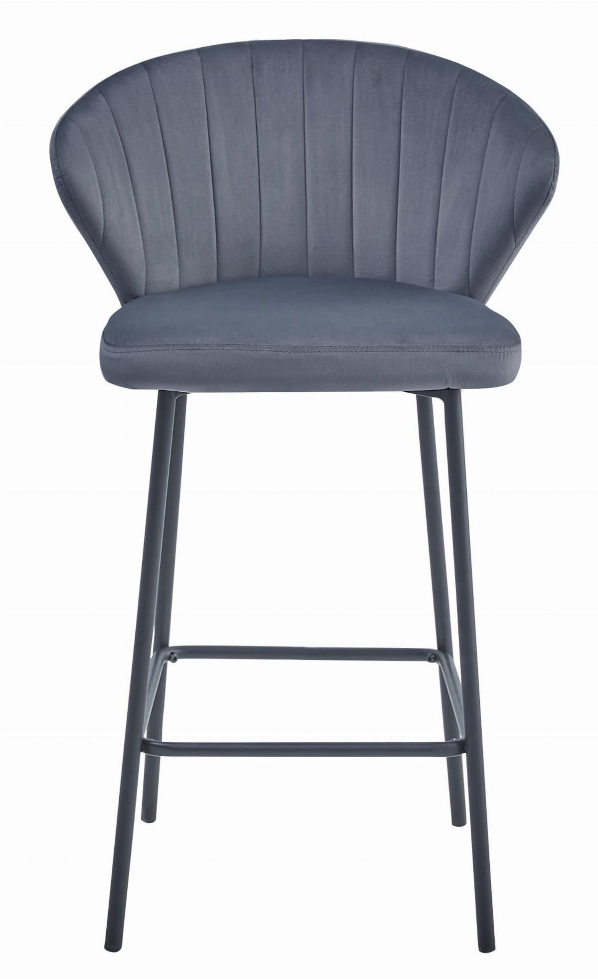 BARHOCKER GATTA dunkelgrauer Sitz, schwarze Basis - Dunkelgrau/Schwarz, Metall (43.5/90.5/36.5cm) - Valora