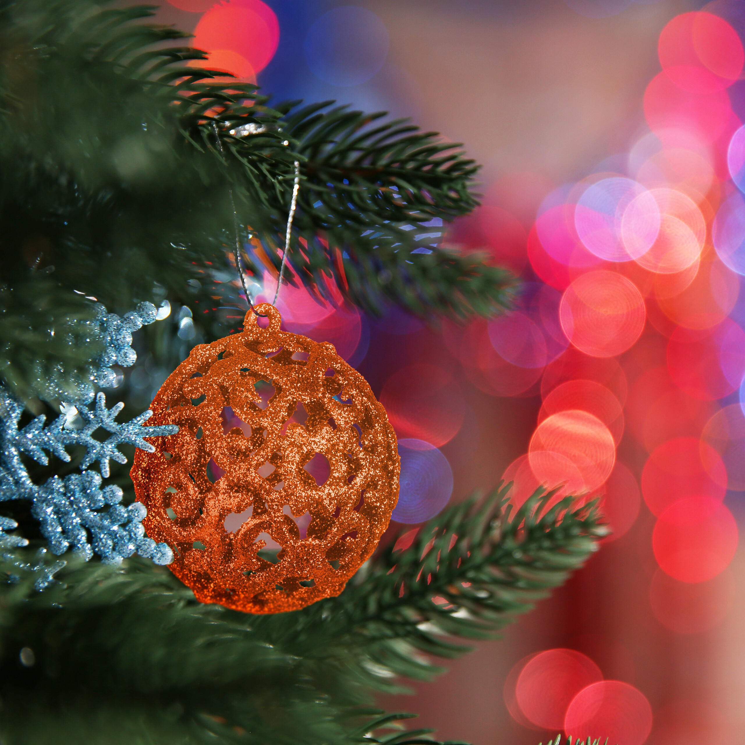 50-TLG.WEIHNACHTSKUGELN-SET - Orange, Kunststoff (6/7/6cm) - Relaxdays