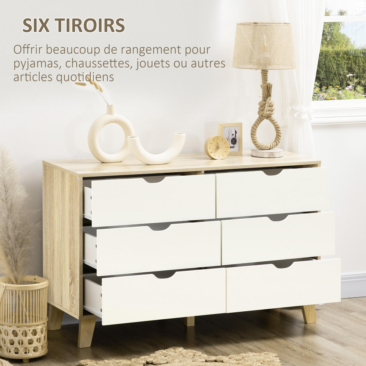 KOMMODE Beige und Holzoptik 120/40/76 cm - Eichefarben, Holzwerkstoff (120/76/40cm) - PANGIVO