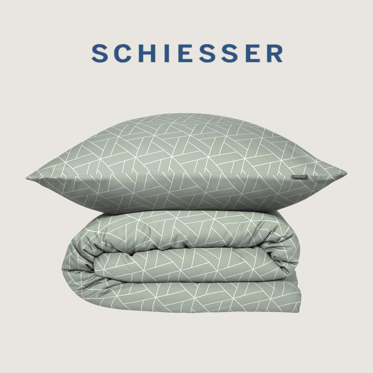 BETTWÄSCHESET Tris - Renforcé - 2-teilig - 155 x 220 cm - Mint - Mintgrün, Textil (155/220cm) - SCHIESSER