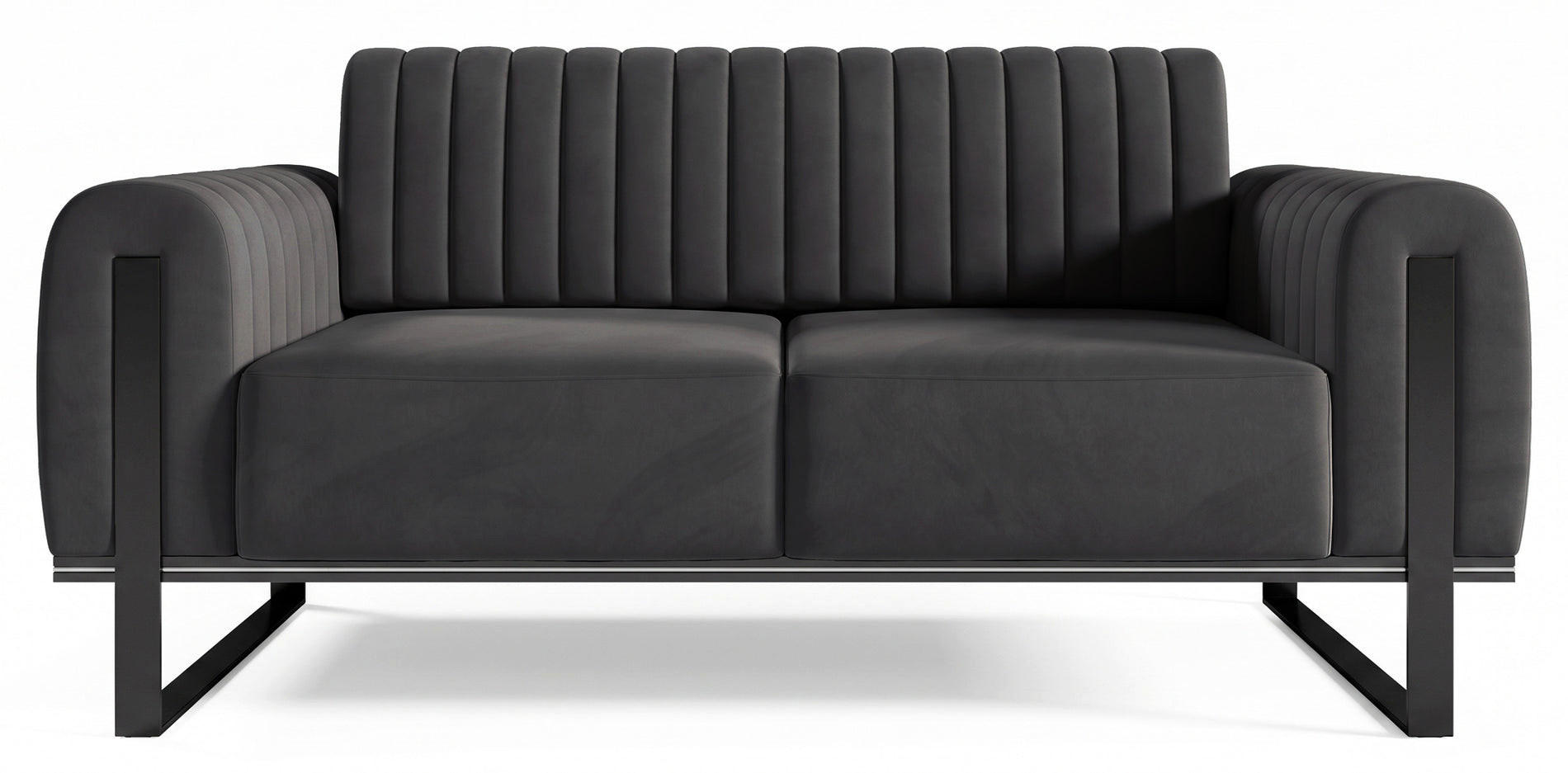 SOFA Parissa 164 cm - Dunkelgrau/Schwarz, Holz/Metall (164/79/92cm) - Selsey