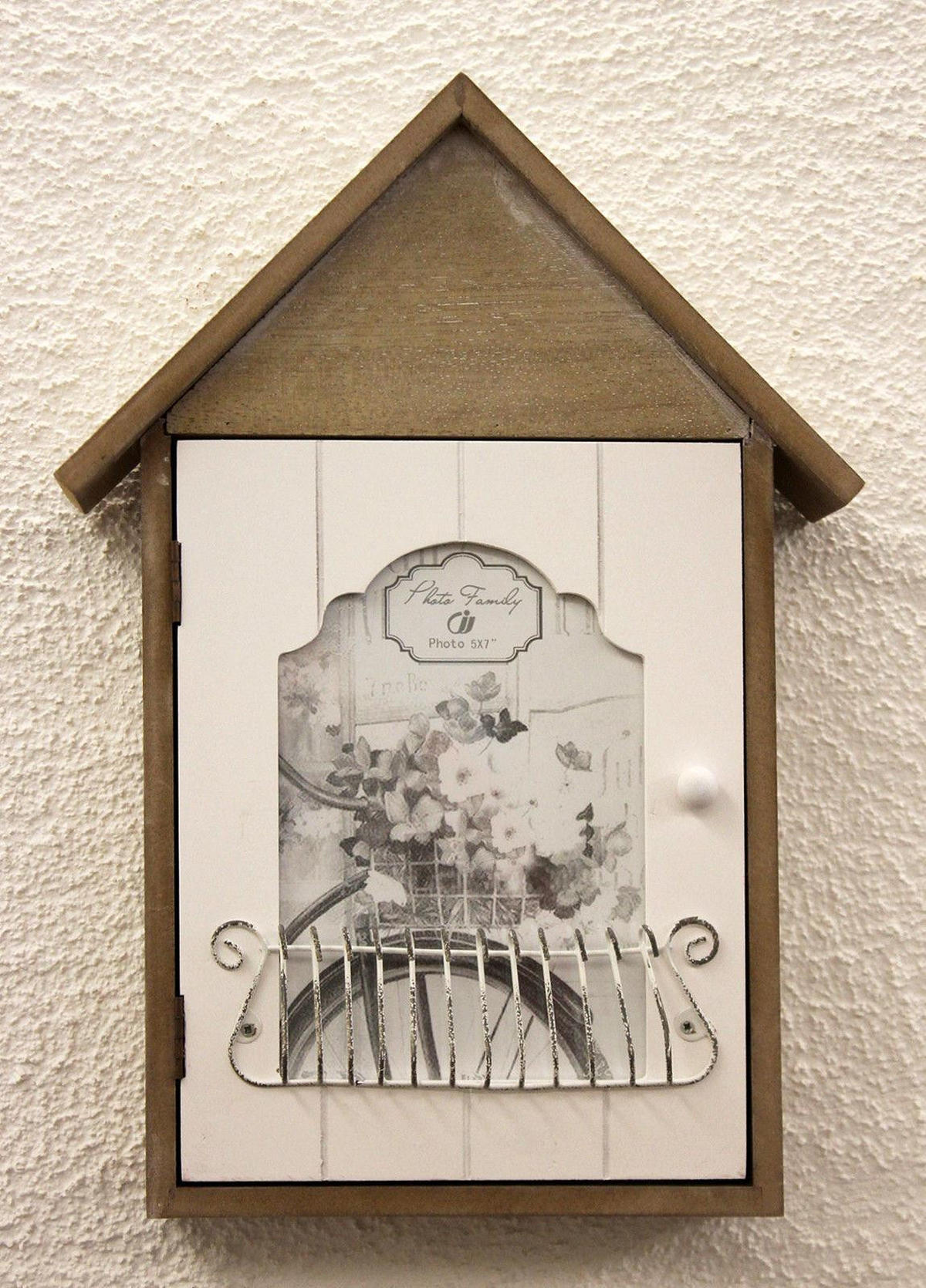 SCHLÜSSELKASTEN mit Bilderrahmen 34 cm 17431 - Beige, Holz (19/34/6cm)