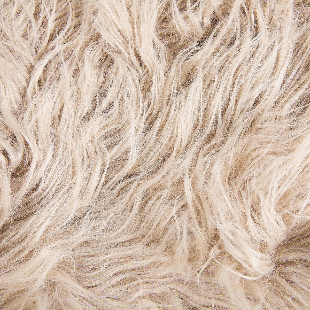 SHAGGYMATTA I FUSKPÄLS Mungo 88/53 cm - Beige, Plast (53/88cm) - Beliani