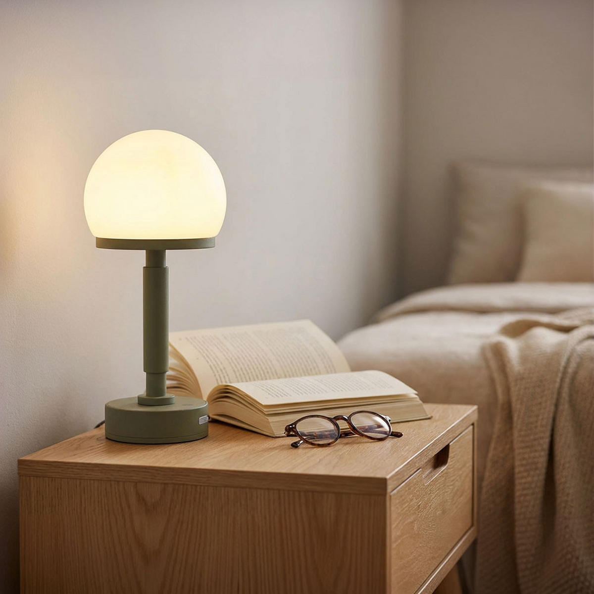 LED TISCHLEUCHTE Haku Grün - Grün, Kunststoff (14/14/29.5cm) - Globo Lighting